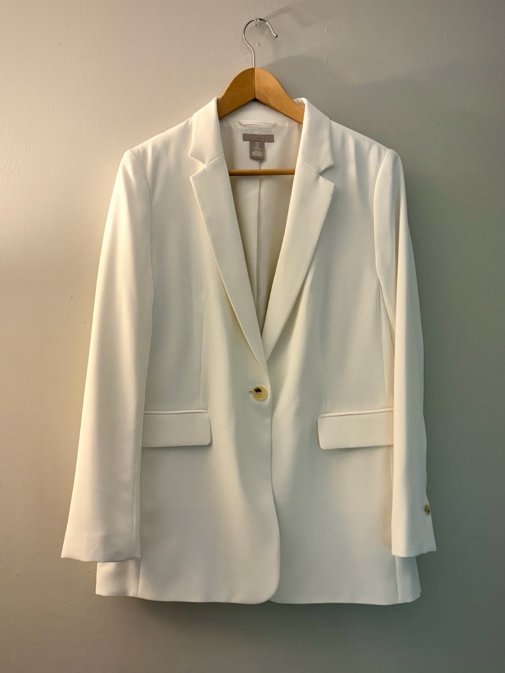 H&M White Women's Single-Button Blazer